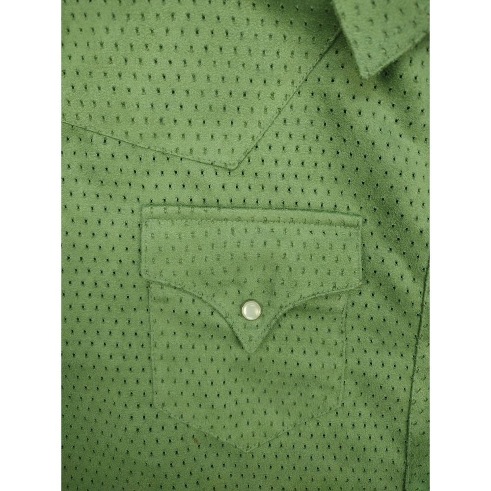 Saddle Ridge VTG 90s Look Women's Western Cowboy Green Pearl Snap Shirt - Picture 7 of 14